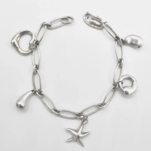 Tiffany & Co. Elsa Peretti Sterling Silver 5 Charms Bracelet - 7.5”
